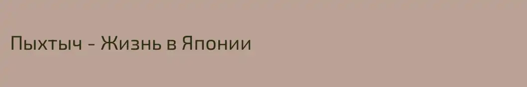 Пыхтыч - Жизнь в Японии